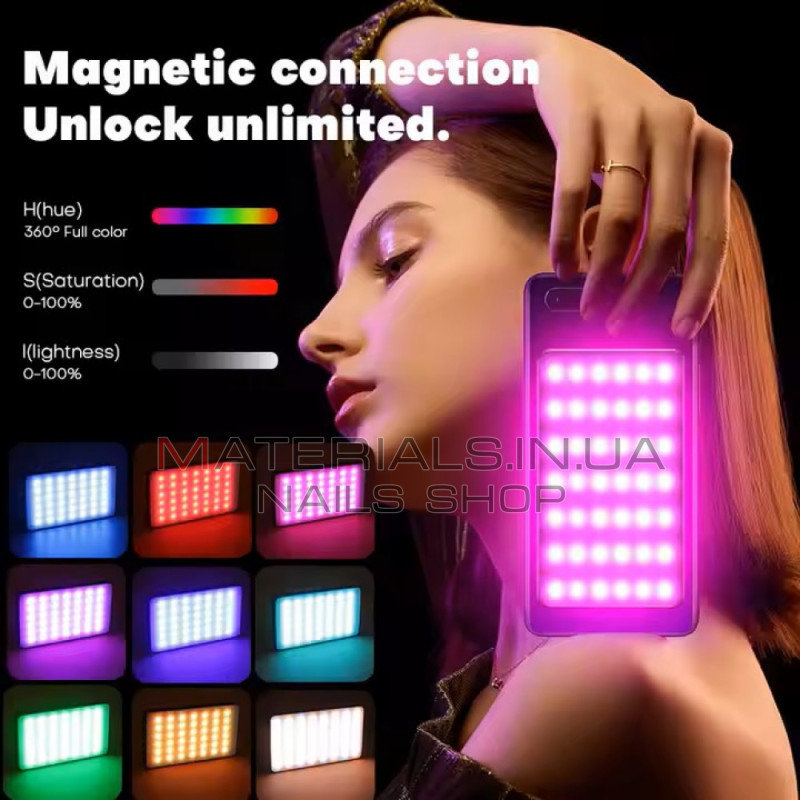 Накамерне LED-відеосвітло M20, RGB