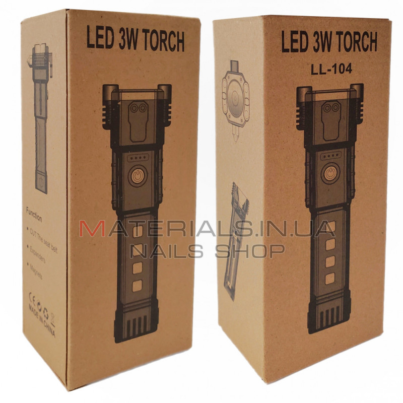 Акумуляторний ручний LED-ліхтар LL-104, XPE/COB, склобій