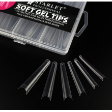Типсы гелевые Starlet Professional Soft Gel Tips 1, 240 шт., экстра длинная арочная балерина, прозрачные