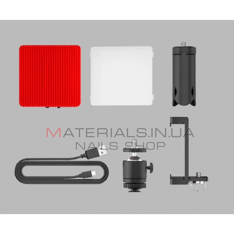 Накамерный видеосвет LED — HF-64B (500 LM/3200K-5600K/LED 64 PCS/Battery 1500 mah)  Led Display/Type-c+ power bank