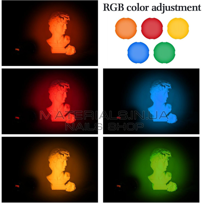 Студійний LED-прожектор P60S, двухцветная, 2500 K-8500 K, CRI 95, с ручкой, для освещения відеозйомки и влогов