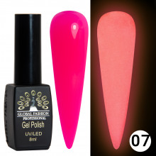 Гель лак Luminous Global Fashion 8 мл, светящийся в темноте, 07