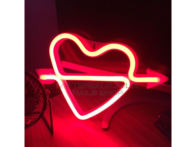 Ночной светильник Neon Sign — Red Arrow Heart