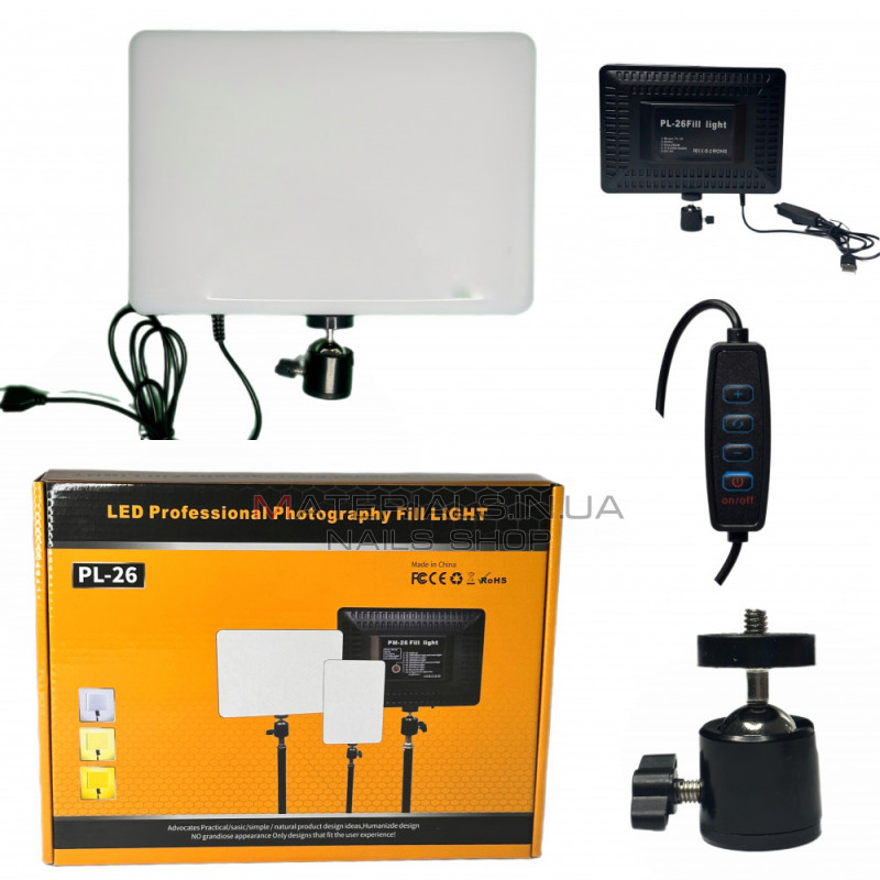 Лампа видеосвет LED PL-26 23х16 cm 240 Lights 3200K-5600K Remote USB Control Лампа видеосвет LED PL-26 23х16 cm 240 Lights 3200K-5600K Remote USB Control