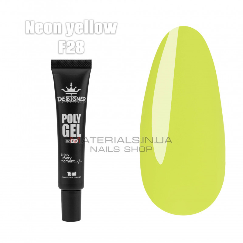 Полігель (15 мл.) Дизайнер F28 Neon yellow Полігель (15 мл.) Дизайнер F28 Neon yellow