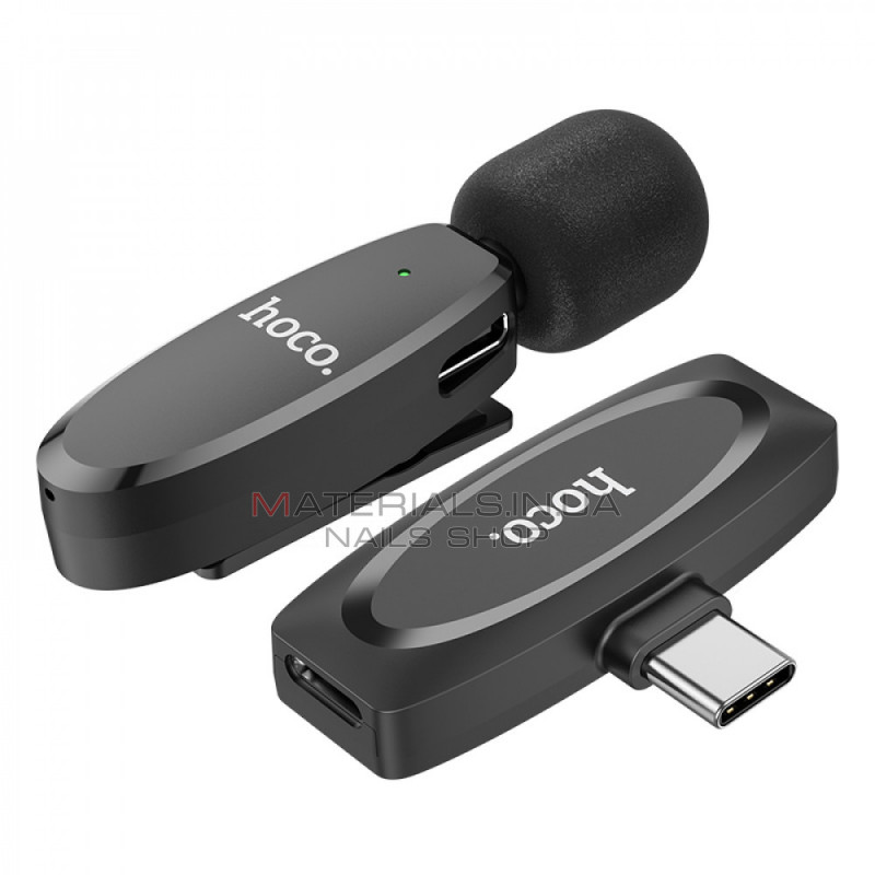 Wireless Digital Microphone Hoco L15 Type-C Crystal lavalier — Black Wireless Digital Microphone Hoco L15 Type-C Crystal lavalier — Black