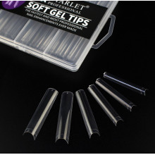 Типсы гелевые Starlet Professional Soft Gel Tips 4, 240 шт., экстра длинный арочный квадрат, прозрачные