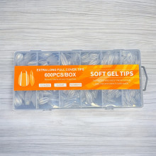 Типсы гелевые Soft Gel Tips, 600 шт., миндаль короткие