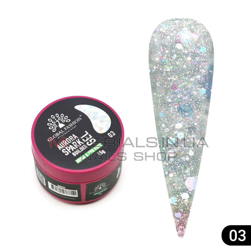 Гель для моделювання нігтів 15 г, Aurora Spark Builder gel 03