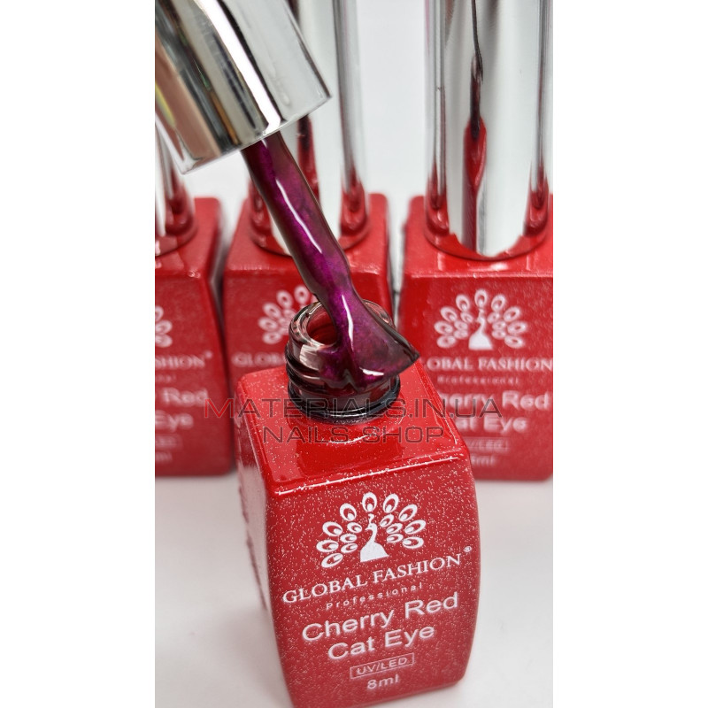 Гель-лак Global Fashion Cherry Red Cat Eye 8 мл, 04