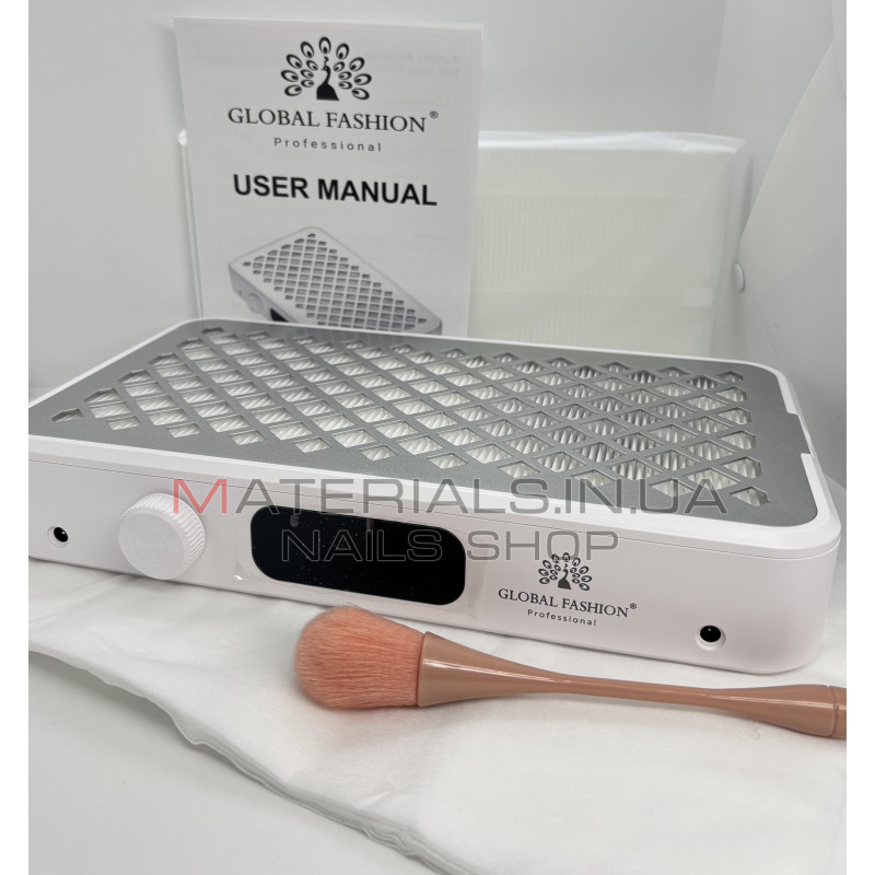 Витяжка для манікюру GFD-2000 Turbo настільна з двома вентиляторами, потужна 7000 об/хв, Global Fashion