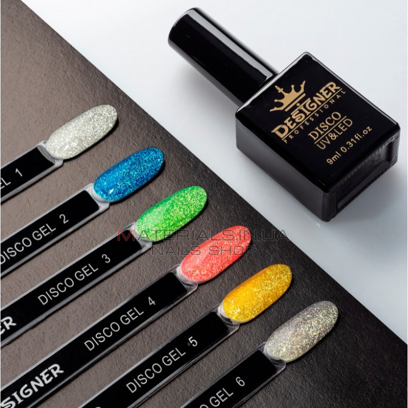 Светоотражающий гель-лак Disco Gel Polish Designer, 9 мл. №4 Светоотражающий гель-лак Disco Gel Polish Designer, 9 мл. №4
