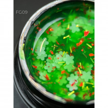 Foil flower gel FG09 (5 мл) Дизайнер - гель з квіточками з фольги