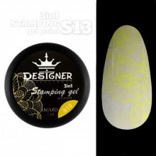 Stamping Gel Paint 3-1 (S13 Неоново-жовтий), 5 мл. - Гель фарба Дизайнер