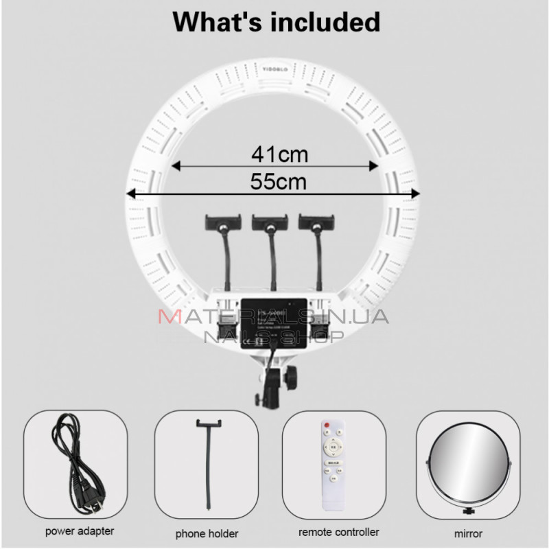 Лампа Кольцевая LED Veron FS-640 II 55см 100W 3200-5500K white с зеркалом Лампа Кольцевая LED Veron FS-640 II 55см 100W 3200-5500K white с зеркалом