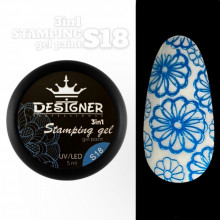 Stamping Gel Paint 3в1 (S18 Світло-синій), 5 мл. - Гель фарба Дизайнер