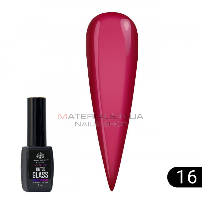 Витражный гель-лак Global Fashion Tinted Glass №16, 8 мл Витражный гель-лак Global Fashion Tinted Glass №16, 8 мл