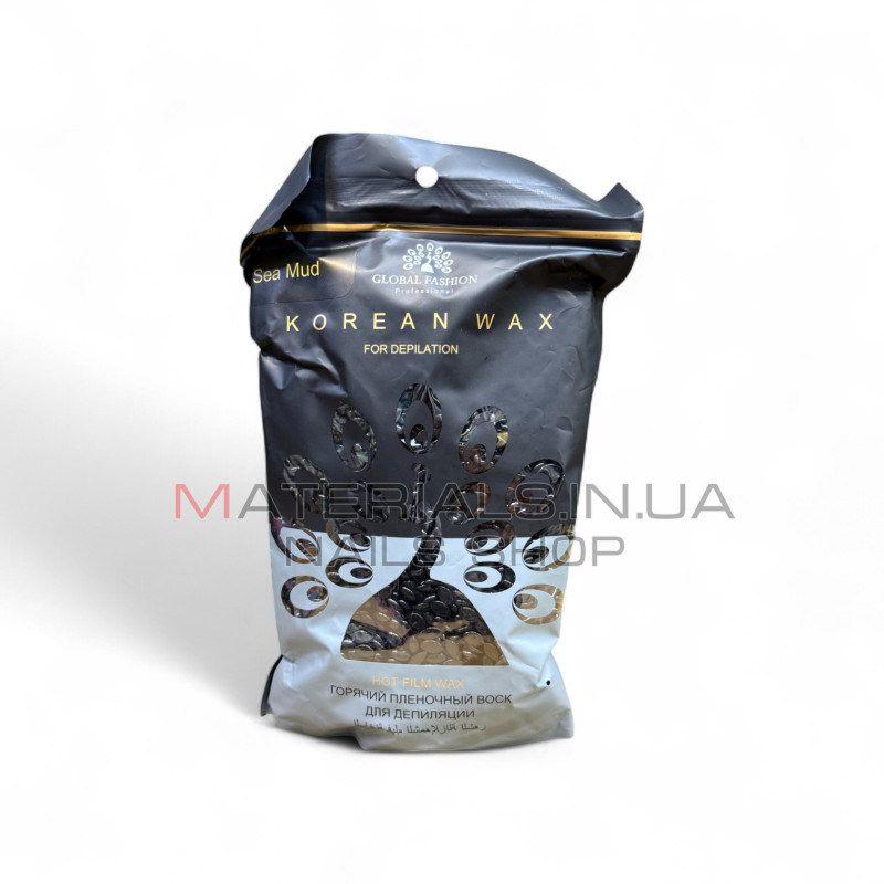 Гарячий пленочний віск Global Fashion Korean Wax, Морська глина, 500 г