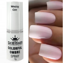 Colorful Ombre Spray, 7 г. White C01 (Білий) - спрей пудра Дизайнер для створення омбре на нігтях