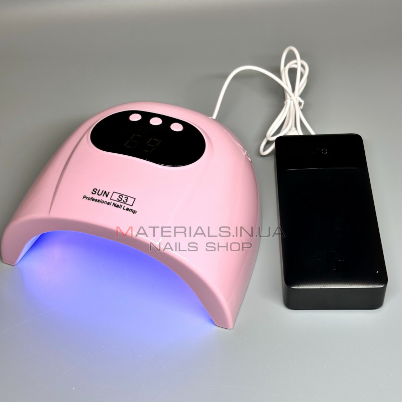 UV LED Лампа Sun S3, 88Вт работает от Power Bank, розовая UV LED Лампа Sun S3, 88Вт работает от Power Bank, розовая