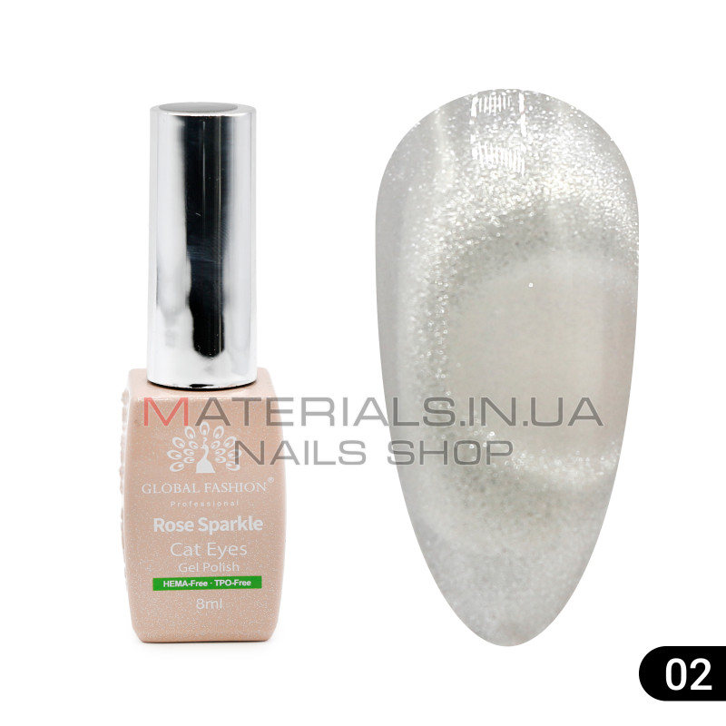 Гель лак кошачий глаз Rose Sparkle 8 мл, 02