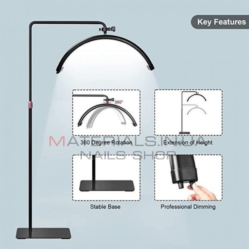 Безтіньова LED-лампа HD-M8, X PRO 50 Вт, 3000 K-6000 K, 70 × 20, 320 світлодіодів, з пультом — Black