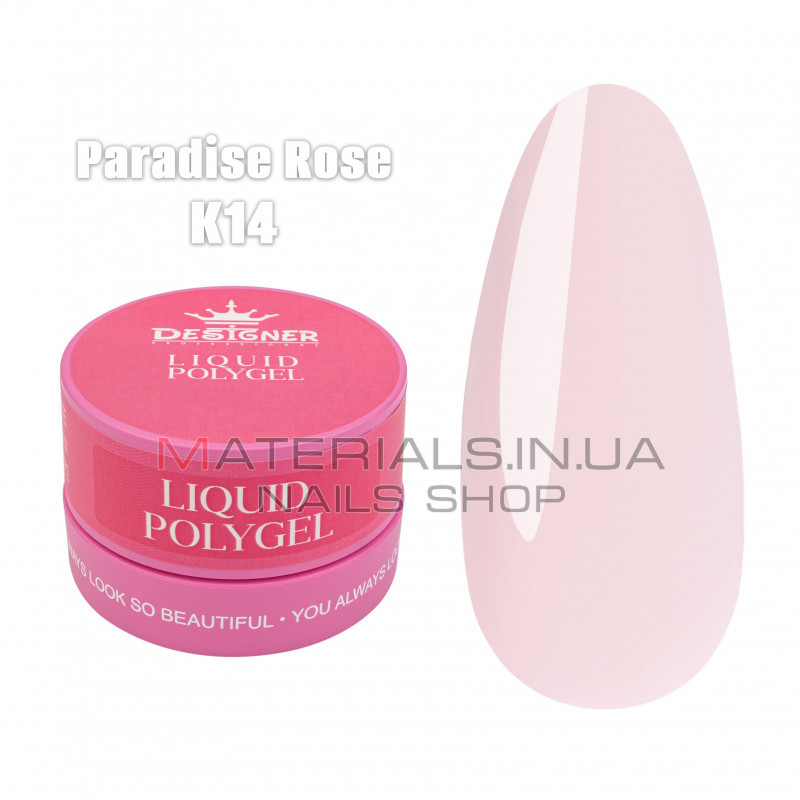 Рідкий полігель (30 мл., в банці) Дизайнер К14 Paradise Rose