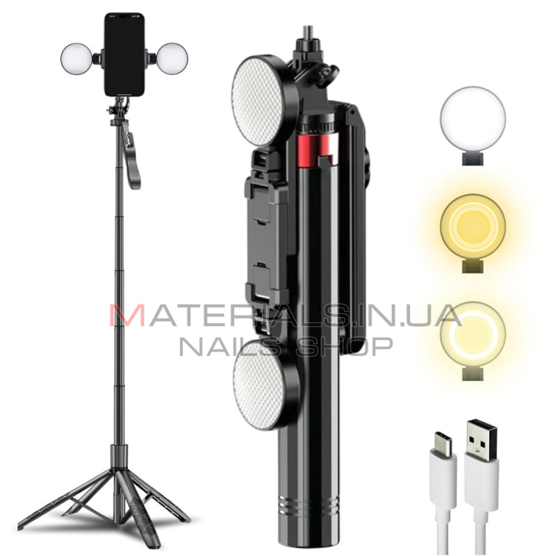 Монопод Tripod P185-K, with LED, 1,85 м