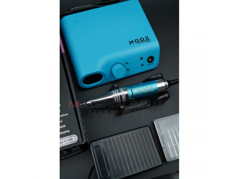 Фрезер Мокс X100 (Light blue) на 45 000 об/хв. та 70W. для манікюру та педикюру