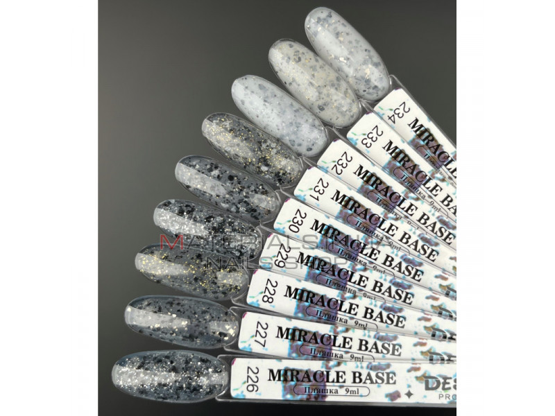 Кольорова база Miracle base 227 Дизайнер (9 мл.) - з чорною, срібною та кольоровою поталлю