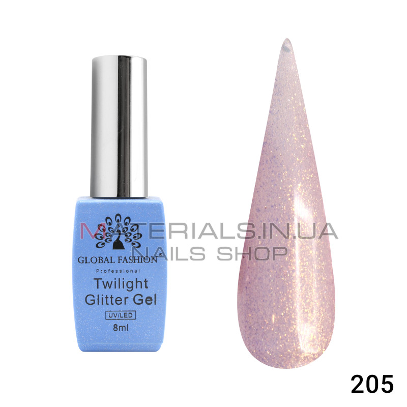 Гель лак Twilight Glitter 8 мл, 205
