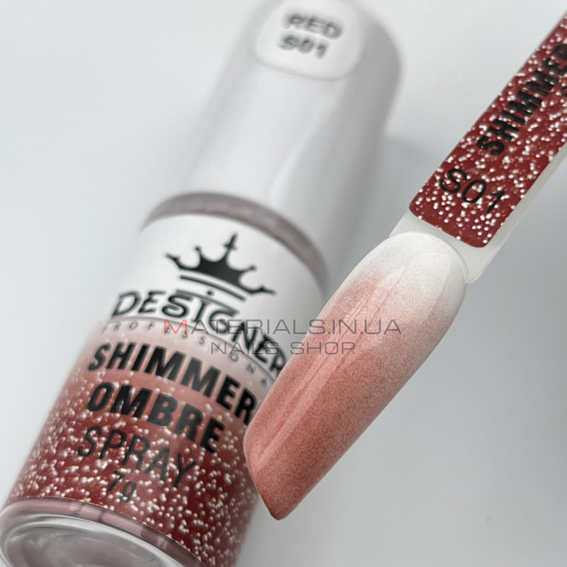 Shimmer Ombre Spray (7 г.) S01 - спрей пудра з шимером Дизайнер для створення омбре на нігтях