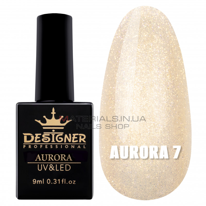 Гель-лак для дизайна Aurora Designer c эффектом втирки, 9 мл. №7 Гель-лак для дизайна Aurora Designer c эффектом втирки, 9 мл. №7