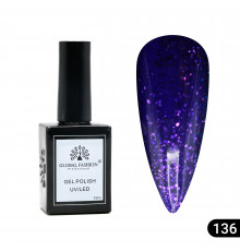 Гель лак Global Fashion, Gel polish 15 ml, 136