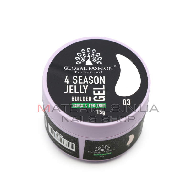 Гель для моделювання нігтів 15 г, 4 Season Jelly Builder Gel, 03