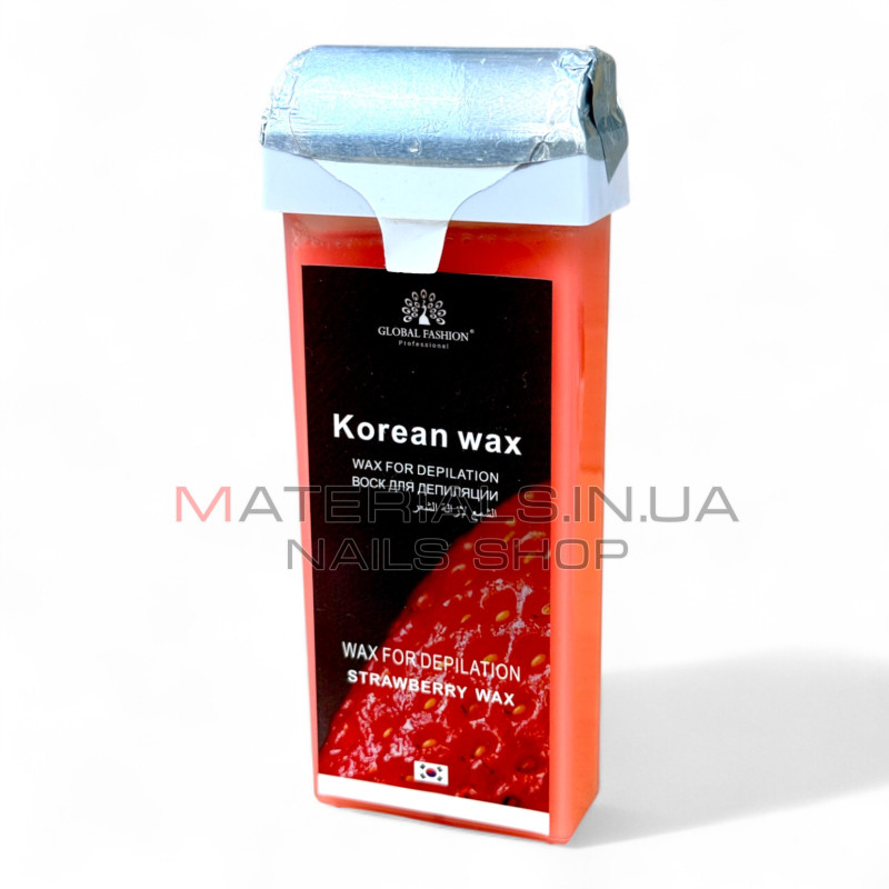 Віск у касеті для депіляції Korean Wax Global Fashion, низькотемпературний, Полуниця