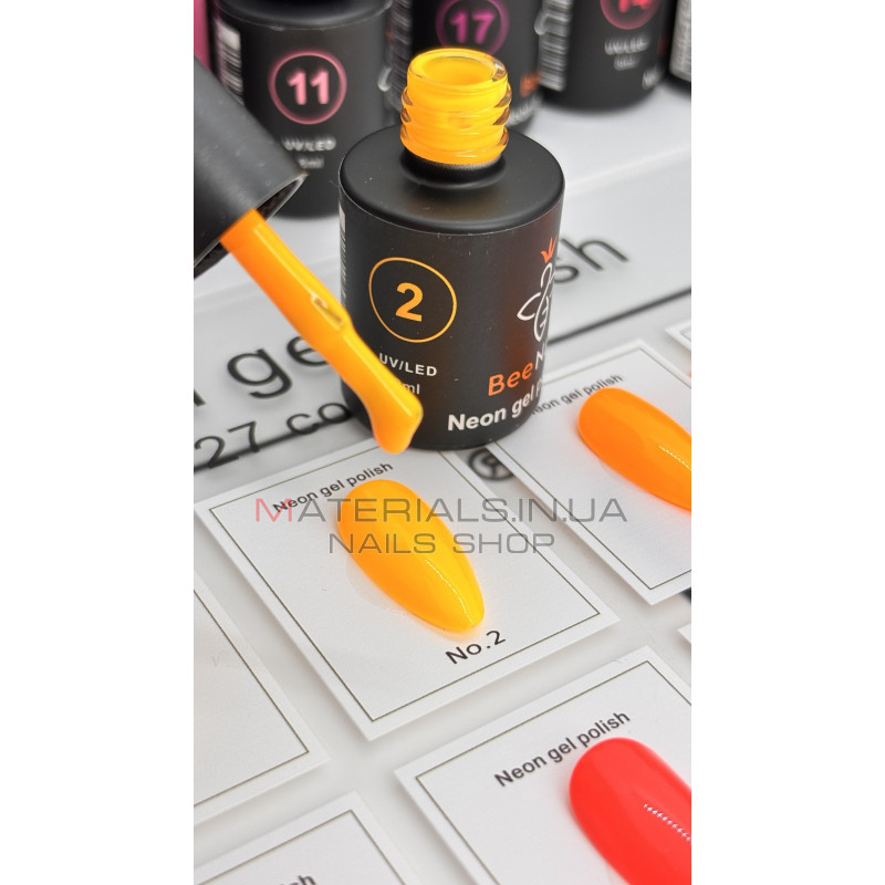 Гель-лак неоновый для ногтей Bee Nails neon gel polish, №02