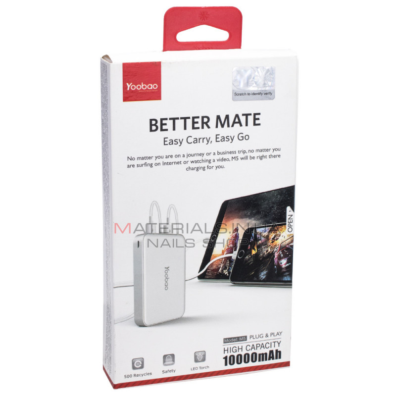 §Power Bank 10000 mAh — Yoobao M5 — White