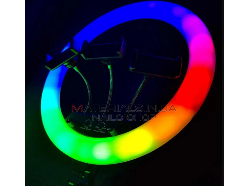 Кольцевая лампа MJ-14 RGB, 36см (штатив, пульт, USB)