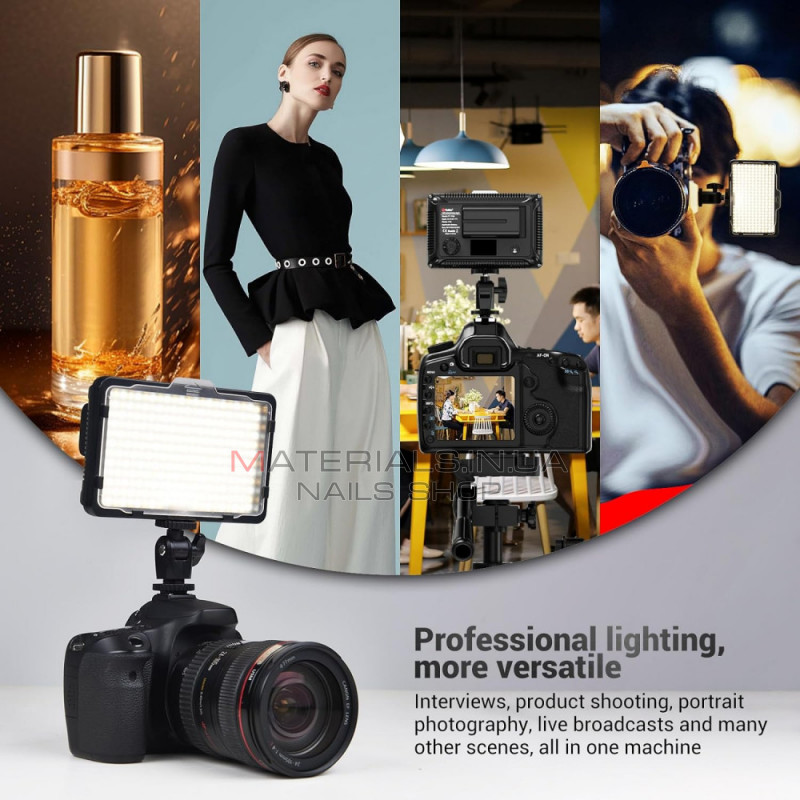 Накамерный видеосвет LED — PT-F260B 26W/2600LM/LED260 PCS/3200-5600K/+battery F750  /7.4V 2400mah+Charger