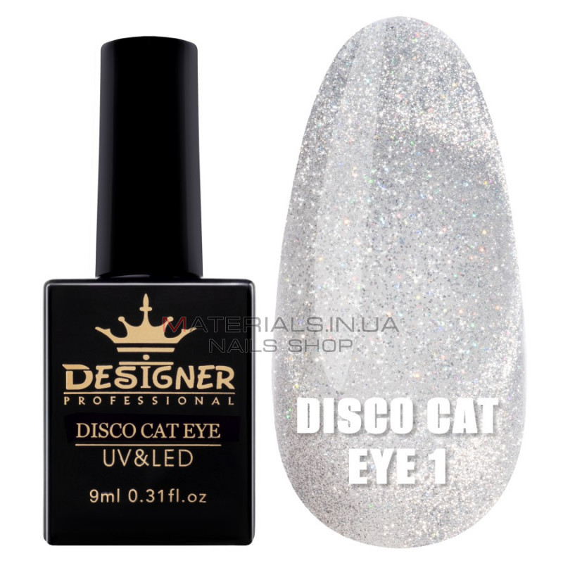 Светоотражающий гель-лак Disco Cat Eye №1, 9 мл., Дизайнер (Кошачий глаз) Светоотражающий гель-лак Disco Cat Eye №1, 9 мл., Дизайнер (Кошачий глаз)