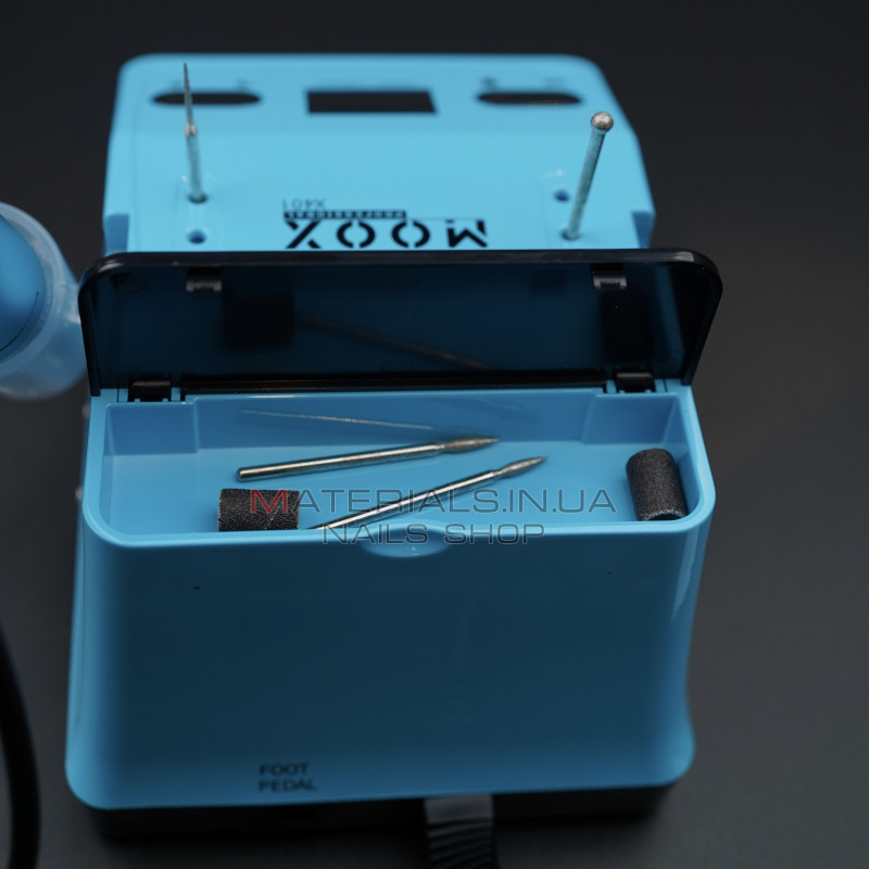 Фрезер Мокс X401 (Light blue) на 50 000 об/хв. та 70W. для манікюру та педикюру Фрезер Мокс X401 (Light blue) на 50 000 об/хв. та 70W. для манікюру та педикюру