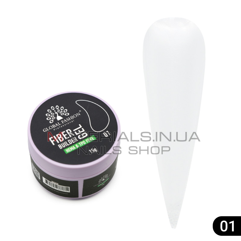 Гель для моделювання нігтів 15 г, Fiber Builder Gel 01
