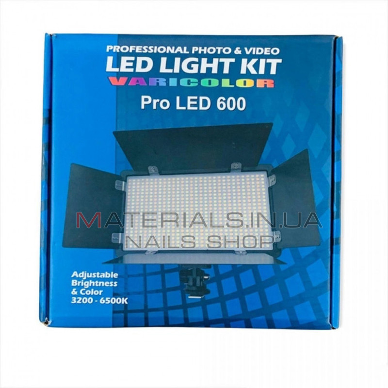 LED-відеосвітло U600, 21 × 12 см, 480 світлодіодів, 3200 K-5500 K, пульт ДК