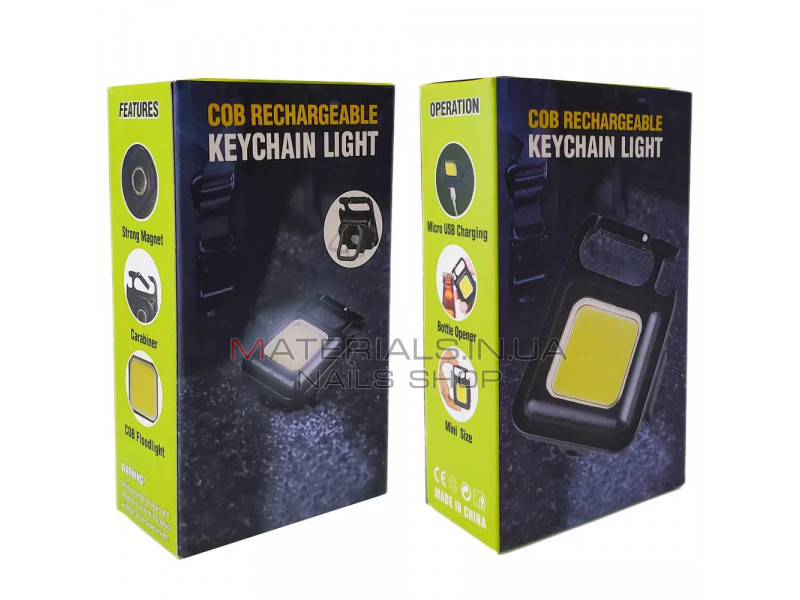 Ліхтарик F04 COB rechargeable keychain Light Micro USB