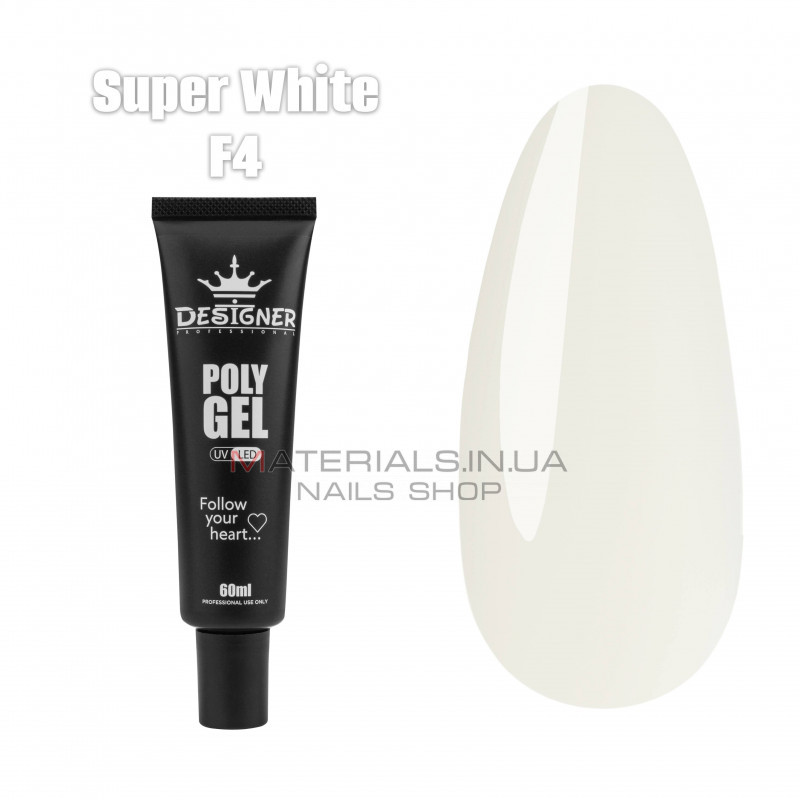 Полигель (60 мл.) Дизайнер F4 Super White Полигель (60 мл.) Дизайнер F4 Super White