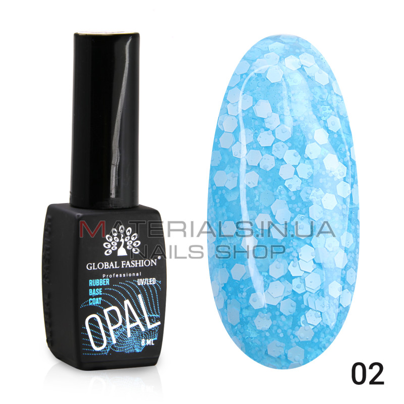 Каучуковая база Snow flakes Global Fashion 8 мл, 02