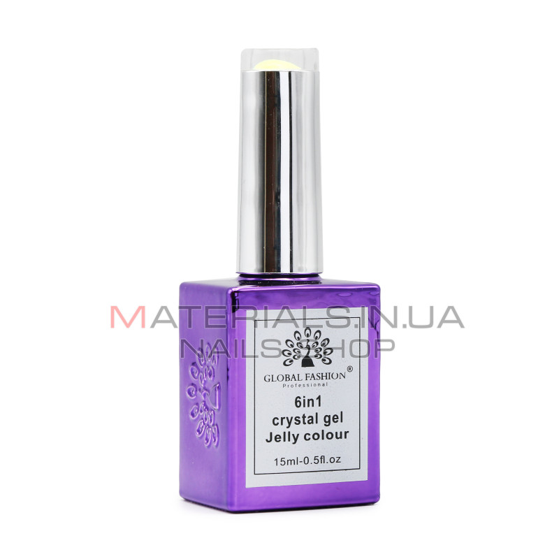 Гель для нарощування 6 in 1 crystal gel jelly colour, 15 мл, 6602