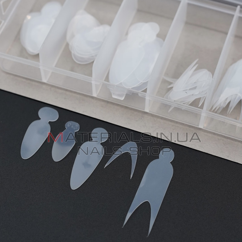 Nail Molds Mini Box 1, 60 шт. (5 форм) - Силіконові молди для верхніх форм та французького манікюру Дизайнер