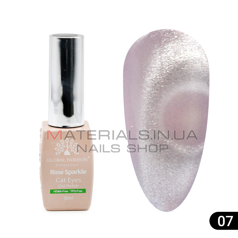 Гель лак кошачий глаз Rose Sparkle 8 мл, 07